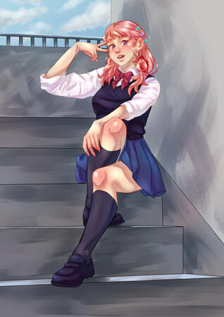 Fullbody illustration Sakura